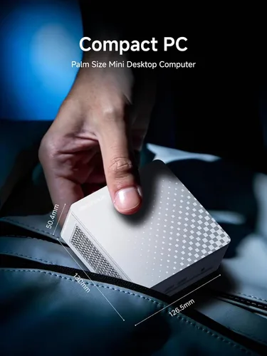 Vista 4 de MINISFORUM Mini PC M1 Plus Core i5-12600H (12C/16T, hasta 4.5 GHz) 16GB DDR5 512GB SSD Mini computadora, 2x2.5G LAN/WiFi6E/BT5.2/4xUSB HDMI/DP/USB4