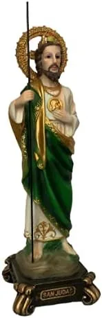 Vista 2 de San Judas Tadeo Con Aureola - Figura religiosa de San Judas Tadeo, 24 pulgadas, nueva