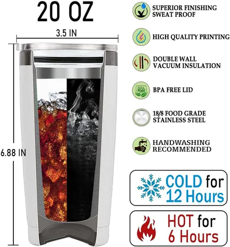 Vista 6 de Vaso Tumbler de Dragón Azul Regalos para Mujeres Niñas Hija Taza de Café 20oz Acero Inoxidable Aislado con Tapa Botella de Agua Taza de Viaje Regalo