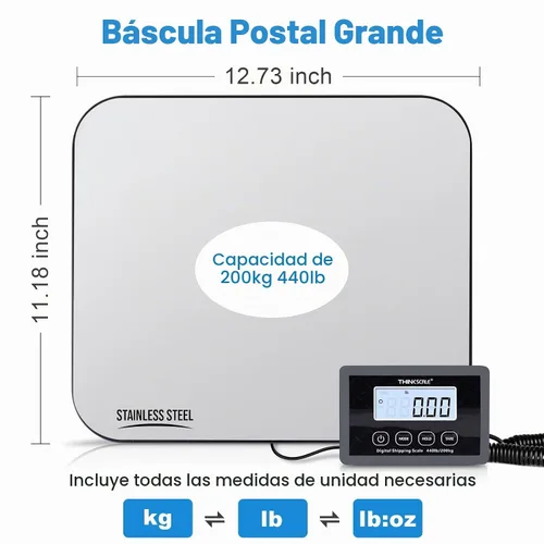 Vista 2 de THINKSCALE Báscula de envío digital de 440 libras, báscula postal precisa