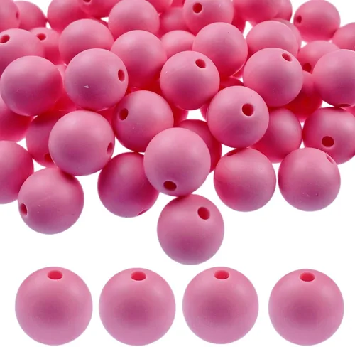 Vista 45 de Abalorios de silicona, 120 piezas de 6 mm abalorios redondos de silicona para hacer llaveros, pulseras, collares, aretes, joyas, manualidades DIY