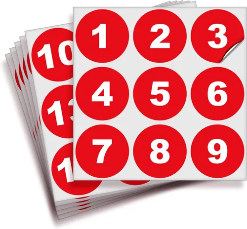 Vista 17 de iSYFIX Calcomanías negras de números consecutivos – 1 a 50, 1 pulgada, 1 juego – Vinilo autoadhesivo de alta calidad ideal para inventario
