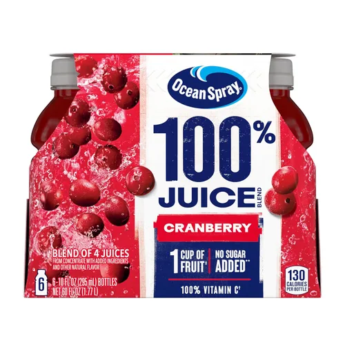 Vista 5 de Ocean Spray® Mezcla de jugo de arándano 100%, 10 onzas líquidas, 6 unidades (paquete de 1)