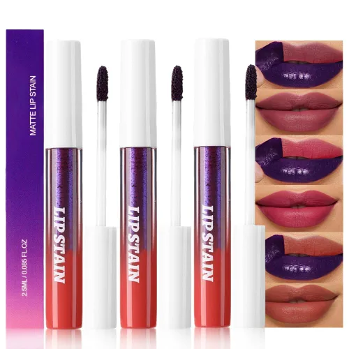 Vista 9 de evpct Tinte labial rosa nude cálido, acabado mate, a prueba de transferencia, delineador de labios que se despega, maquillaje brillante, de larga