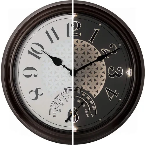 Vista 12 de Presentime & Co. Reloj iluminado para exteriores de 18 pulgadas, resistente al agua, reloj de pared grande iluminado con termómetro e higrómetro