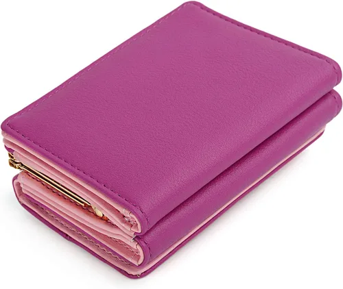 Vista 8 de UTO - Billetera para niñas de cuero vegano, lindo gato colgante, organizador de tarjetas, monedero para mujeres, Zoe Rose Red, S