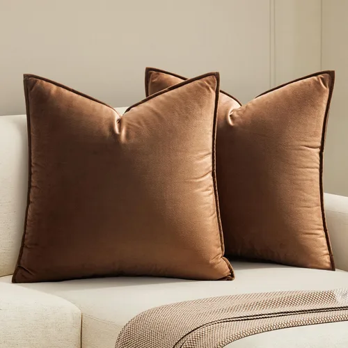 Vista 17 de MIULEE Paquete de 2 fundas de cojín decorativas de terciopelo suave, cuadradas, unicolor, para sofá, dormitorio, automóvil, 16 x 16 pulgadas