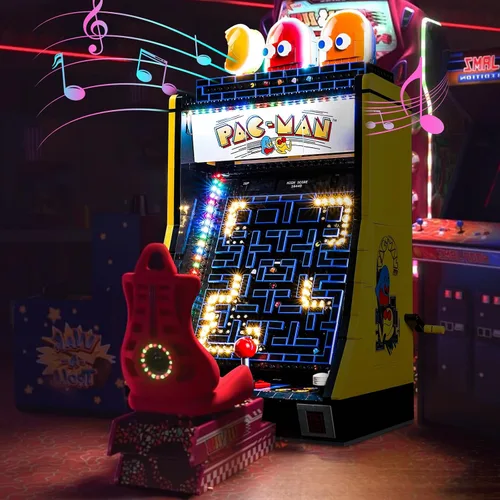 Vista 3 de Kit de luz LED mejorado compatible con Lego Icons PAC-Man Arcade Building Blocks Model, versión musical compatible con Lego 10323