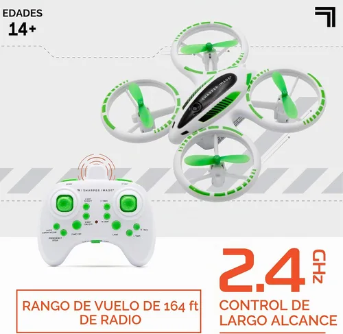 Vista 3 de SHARPER IMAGE Drone de acrobacias RC Glow Up de 2.4 GHz con luces LED, mini cuadricóptero controlado a distancia con aterrizaje asistido, avión