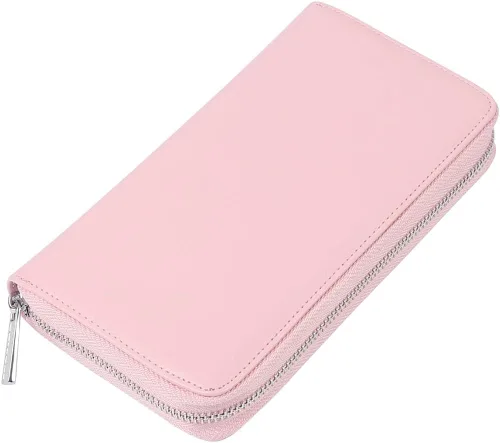 Vista 5 de Cynure Cartera grande de cuero con cierre RFID para mujer 36 ranuras