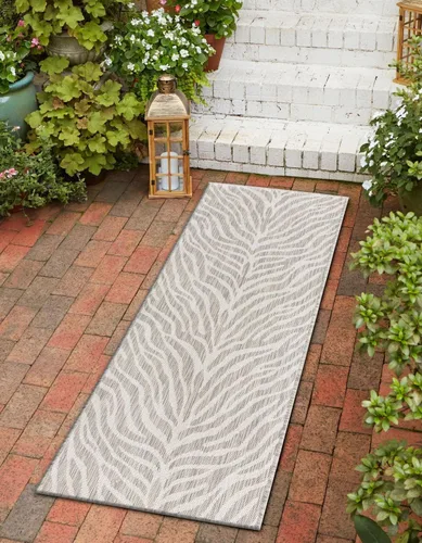 Vista 22 de Unique Loom Outdoor Safari Collection - Alfombra de área - Tsavo (2' x 3' 1", rectangular, azul/marfil)