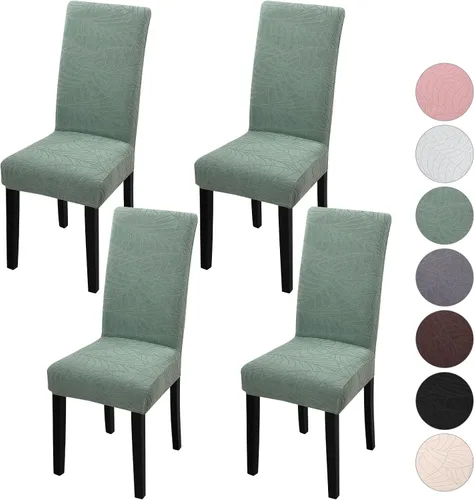 Vista 28 de Fundas para silla de comedor Yisun, fundas elásticas para silla de comedor, funda protectora para silla de comedor, mezcla de poliéster, Beige