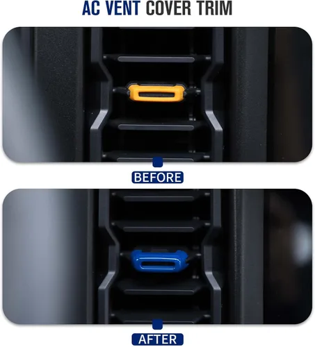 Vista 7 de Jimen Compatible con Ford Bronco 2021-2023, 4 piezas de cubierta de botón de ajuste de ventilación de aire de consola central (azul)
