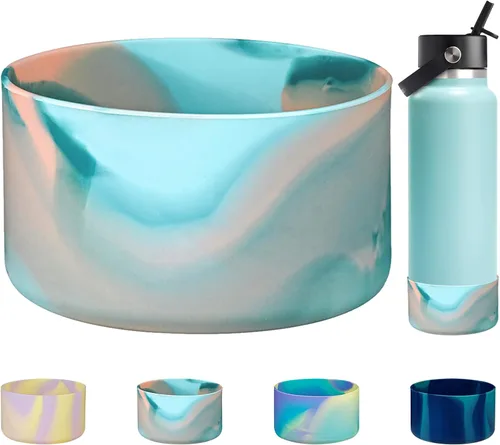 Vista 24 de WK IEASON Funda protectora de silicón base para botella de Hydro Flask de boca ancha/boca estándar, protector de fondo de silicón antideslizante
