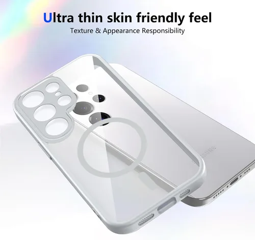 Vista 142 de Funda magnética transparente compatible con Xiaomi 17T, color negro 2 en 1 PC + TPU cubierta de teléfono a prueba de golpes, carcasa protectora