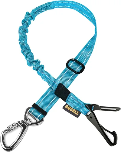Vista 14 de AUBELL Cinturón de seguridad para perro, 3 en 1, ajustable, reflectante, resistente, arnés de perro con gancho de clip, cierre y hebilla, mosquetón