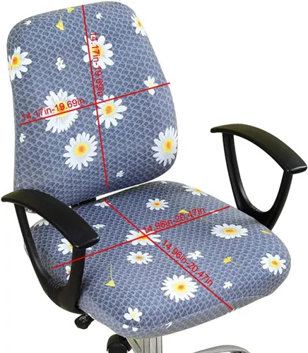 Vista 4 de VIOKKO Funda elástica para silla de oficina, fundas de asiento para silla de escritorio, antipolvo, universal, divididas de 2 piezas, giratorias