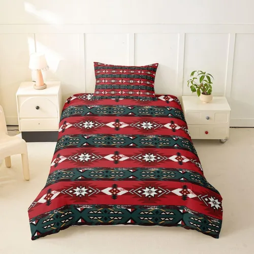 Vista 49 de Erosebridal Juego de funda de edredón estilo bohemio occidental tamaño individual, diseño de vaca atrapasueños del suroeste, juego de ropa de cama