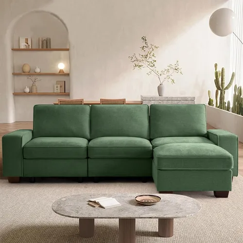 Vista 49 de TEKAMON - Sofá modular de 73" con almacenamiento en el asiento, sofá biplaza moderno de tela de chenilla para sala de estar, oficina, apartamento