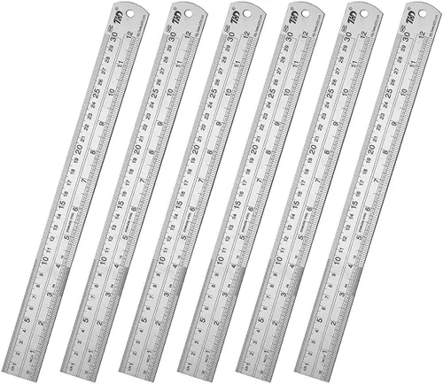 Vista 10 de ZZTX Regla de metal de 12 pulgadas, acero inoxidable, paquete de 1