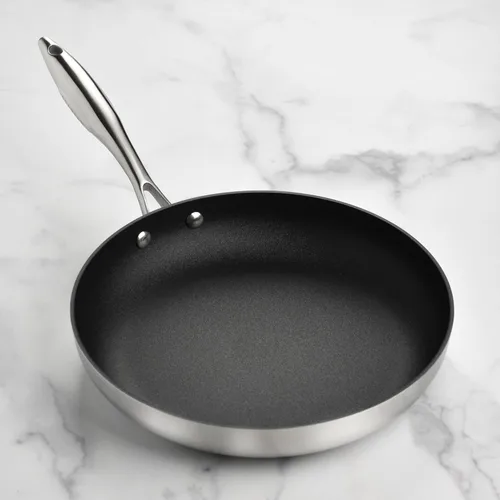 Vista 7 de Scanpan Sartén CX+ de 11 pulgadas con tapa de cristal, antiadherente Stratanium Plus, acero inoxidable de 5 capas