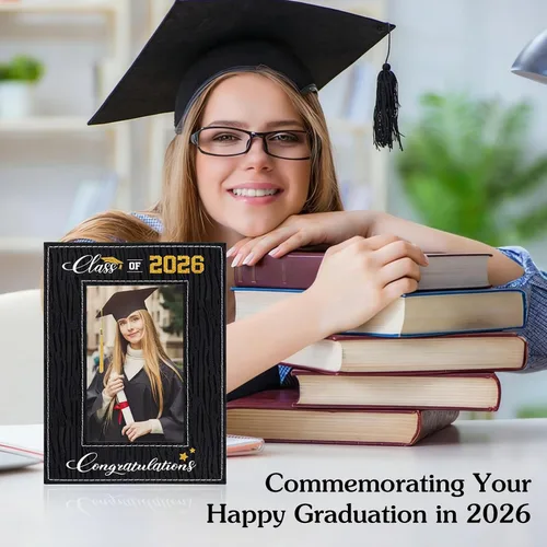 Vista 3 de FLYAB Marco de fotos de graduación Clase de 2025 - Regalos de graduación 2025 para hombres y mujeres, exhibición especial para una preciada foto