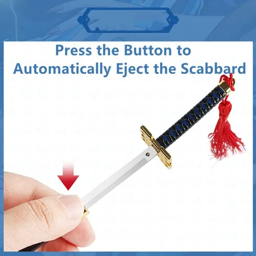 Vista 5 de DIYOOHOMY Mini llaveros Katana de espada figura de anime Tanjiro para hombres Kimetsu No Yaiba Samurai llavero colgante de cosplay