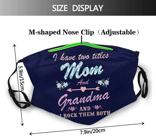 Vista 2 de Máscara divertida para mamá, unisex, pasamontañas, cubierta para la boca con filtro resistente al viento y al polvo ajustable
