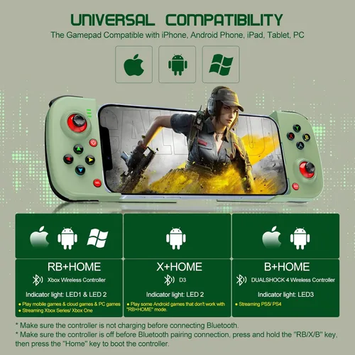 Vista 2 de Joso Phone Controller for iPhone/Android Support Phone Case, Mobile Gaming Controller with Ergonomic Design - Wireless Gamepad for Cloud Gaming & PS