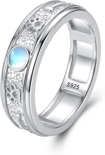Vista 8 de POPLYKE Anillos giratorios giratorios de plata de ley para mujeres y hombres, para aliviar la preocupación y el estrés, regalo ankh