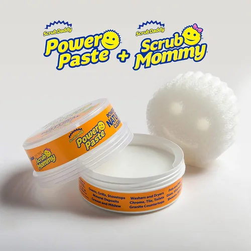 Vista 2 de Scrub Daddy PowerPaste - Kit de pasta de limpieza multiusos, limpiador natural + exfoliante sin tintes para mamá, 1 unidad (paquete de 3)