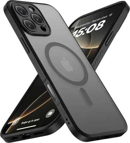 Vista 14 de CellEver Funda magnética fuerte para iPhone 15 Pro [protección de cámara] [prueba de caídas de grado militar] [compatible con MagSafe] Funda delgada