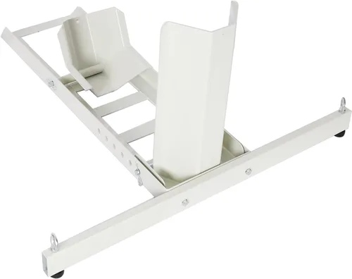 Vista 9 de Soporte ajustable para rueda de motocicleta, capacidad de 1800 libras, soporte de motocicleta resistente con 4 juegos de amarre, remolque de Blanco