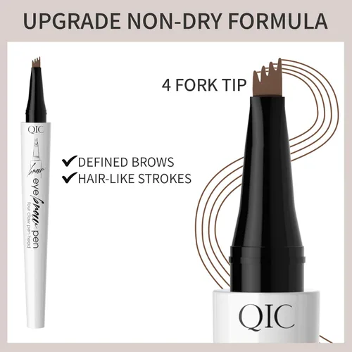 Vista 6 de Pluma de cejas de 4 puntas, trazos naturales para el cabello, cejas, forro, barba, línea capilar (1#café claro)