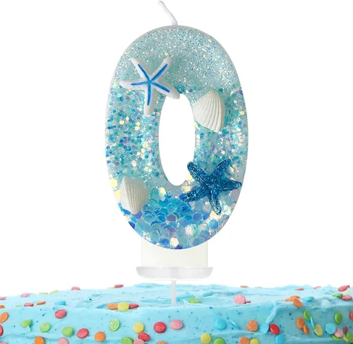 Vista 11 de Zlongron Vela número 1, velas de cumpleaños hechas a mano, decoración de pastel de cumpleaños de sirena es muy adecuada para cumpleaños, fiestas