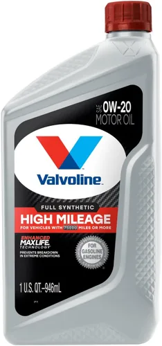 Vista 35 de Valvoline - Aceite de alto millaje 150 K con MaxLife Plus Technology, SAE 5W-20, 1 cuarto de galón