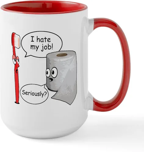 Vista 28 de CafePress Cattitude Funny Cat Saying Taza Grande de Café de Cerámica 15 oz (444 ml)