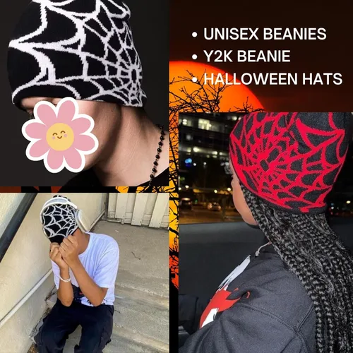 Vista 3 de CORIRESHA Gorros de invierno góticos suaves y cálidos para mujeres y hombres y2k