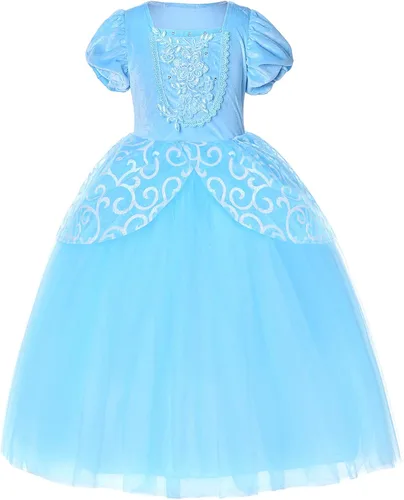 Vista 4 de Party Chili Disfraz de princesa para niñas de 3 a 10 años para cumpleaños, de Navidad