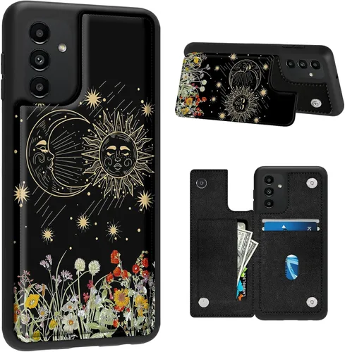 Vista 13 de BVDIKMI Funda para Samsung Galaxy A13 5G con ranura para tarjetero, funda de piel sintética, doble cierre magnético y cubierta duradera a prueba