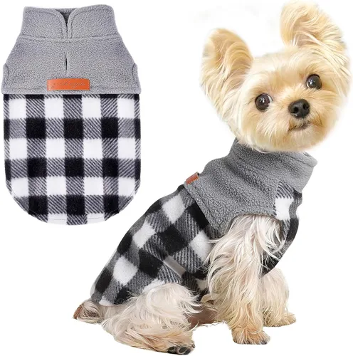 Vista 10 de Suéteres de forro polar para perros pequeños, niña y niño, suéter cálido y suave para mascotas, ropa festiva para gatos y perros, suéter
