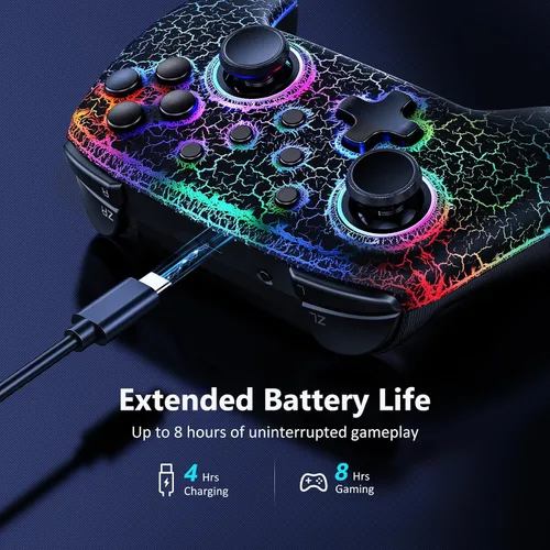 Vista 7 de Controlador inalámbrico NexiGo con efecto Hall (sin zona muerta) para Switch 2 y Switch, controladores para Nintendo Switch, controlador Bluetooth