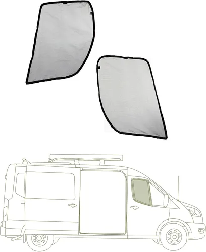 Vista 9 de VanEssential Rejilla completa de malla para puerta trasera, diseñada para furgonetas Ford Transit con techo medio SÓLO - Cierre con cremallera
