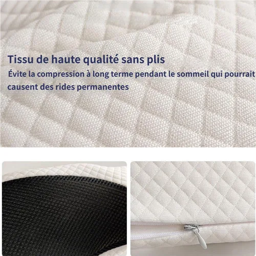 Vista 2 de Almohada ortopédica ergonómica para dolor de cuello y hombros, almohada cervical de espuma viscoelástica para dolor de cuello, color negro, 1 unidad