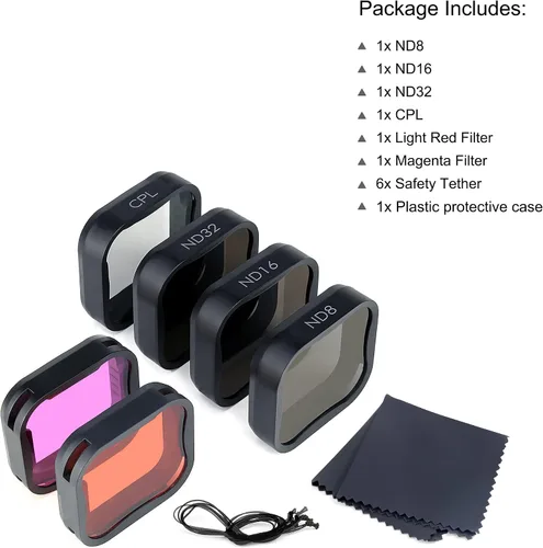 Vista 9 de GEPULY Juego de 6 filtros de lente de cámara para GoPro Hero7 6 5 Black 2018, 3 filtros ND (ND8/ND16/ND32), filtro CPL, filtros rojo claro/magenta
