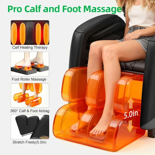 Vista 7 de Silla de masaje mejorada de cuerpo completo, silla de masaje reclinable de gravedad cero, 10 puntos de fijación, sillas de masaje Shiatsu 2026
