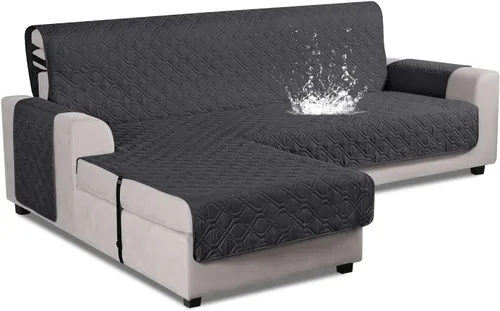 Vista 16 de VANSOFY Fundas de Sofá Seccional Mejoradas 100% Impermeables en Forma de L Funda Reversible para Chaise Lounge Funda Protectora de Sofá Seccional