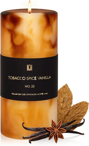 Vista 7 de Lulu Candles - Jazmín, Oud y sándalo (vela de pilar de 3 x 6 pulgadas) - Velas de alta calidad altamente perfumadas en caja para regalo