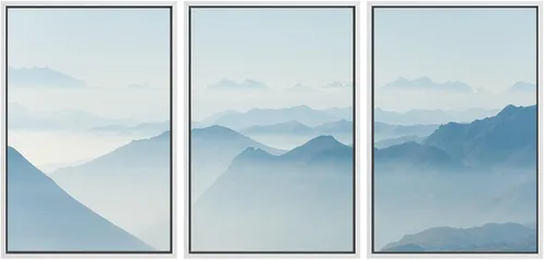 Vista 81 de SIGNWIN Lienzo enmarcado para pared, juego de arte abstracto de serenidad costera, ilustraciones abstractas junto al mar, arte moderno, decorativo