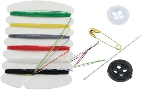 Vista 3 de Aysekone 50 juegos de costura de viaje, kit de reparación de emergencia con agujas, hilos, botones, pasadores de seguridad, suministros de costura